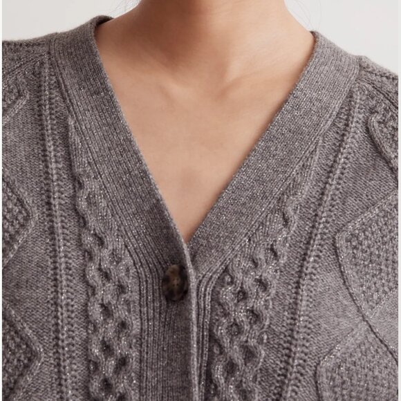 Cable-Knit Cropped Cardigan - Picture 5 of 7